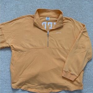 PINK Victoria's Secret LOVEPINK Orange Quarter Zip Sweatshirt